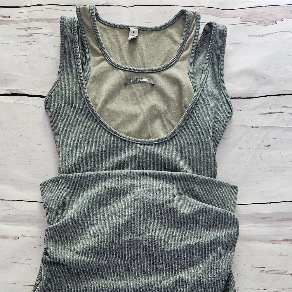 The Bearun Women's Sleeveless Blue Grey Mini Dress Size Medium - Picture 4 of 4